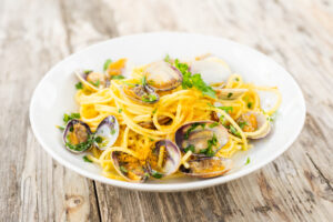 Spaghetti palourdes et poutargue